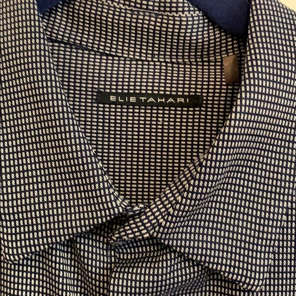Elie Tahari Men's shirt, size L, navy and white - Picture 3 of 7